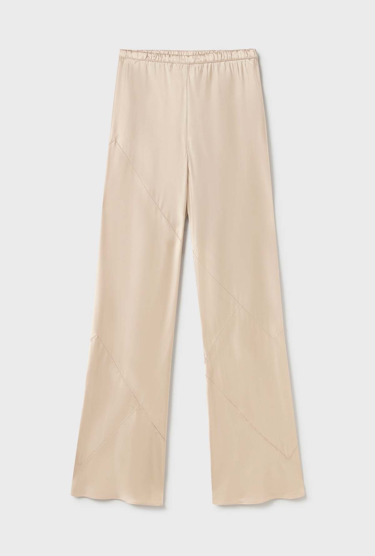Silk Laundry Splice Bias Cut Pants - Hazelnut - Image 2 of 7