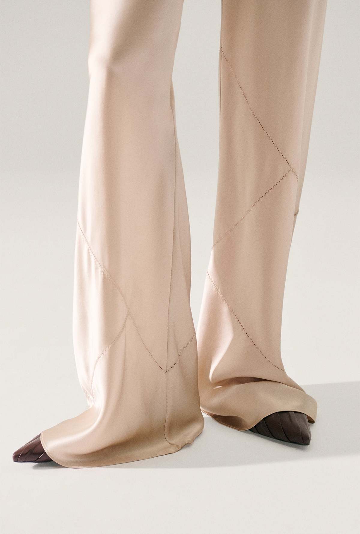 Silk Laundry Splice Bias Cut Pants - Hazelnut - Image 5 of 7