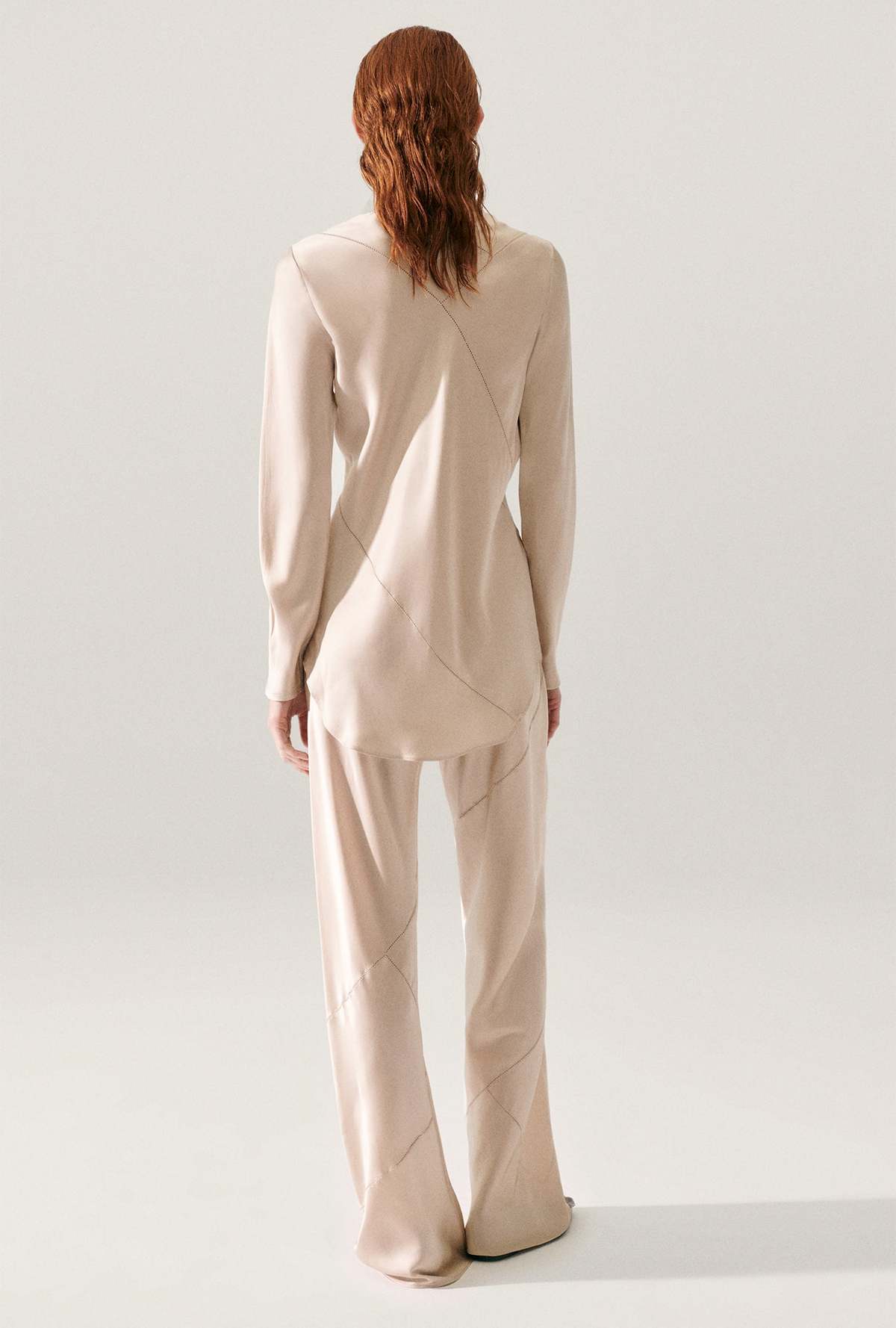 Silk Laundry Splice Bias Cut Pants - Hazelnut - Image 7 of 7