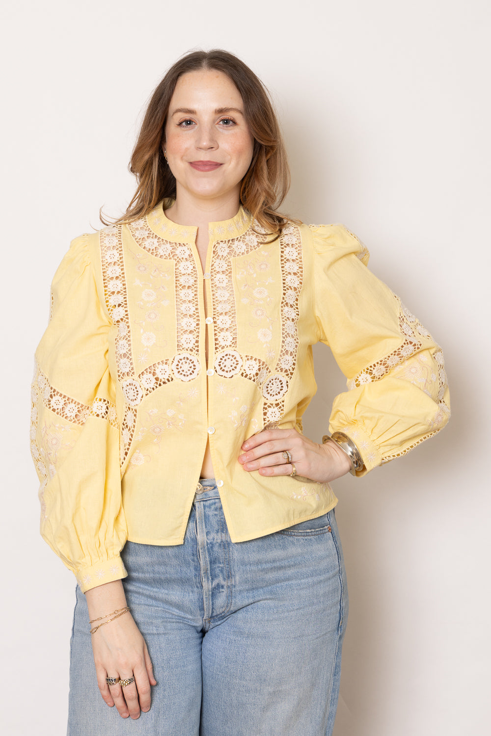 特価商品  Sea NY Garmentory | Yellow - Blouse Embroidered Vesna トップス