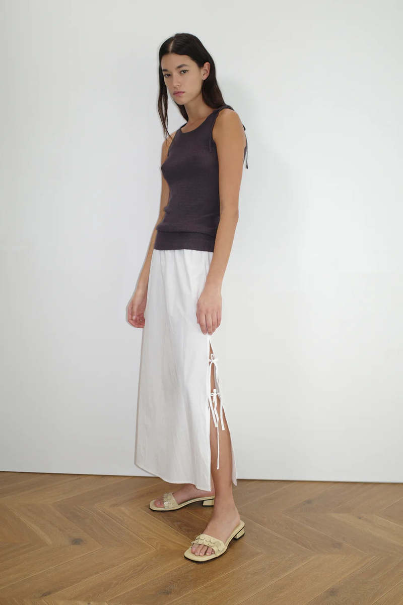 Deiji Studios Split Tie Skirt - White