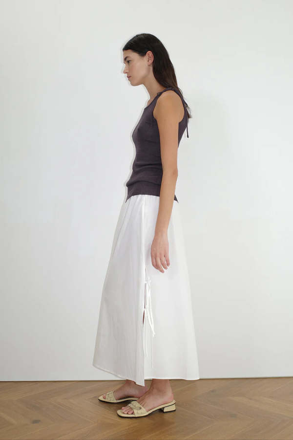 Deiji Studios Split Tie Skirt - White