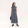 Heather Harlan Sweetheart Shirtdress Dress - Navy Gingham - Thumbnail 1