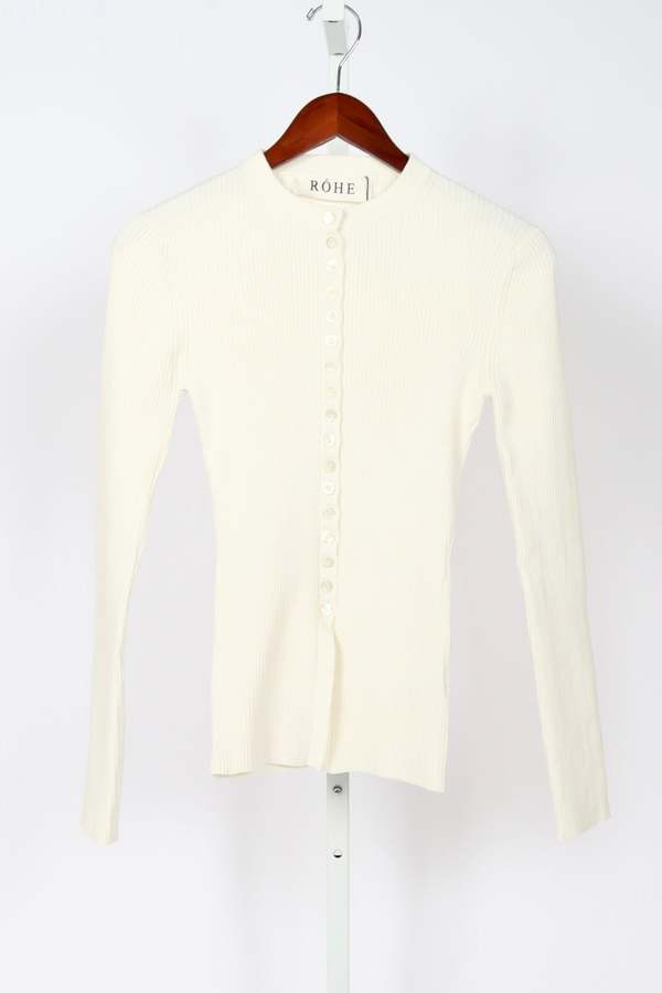2024★ROHEロヘElongated rib cardigan カーディガン 2024☆ROHEロヘElongated rib cardigan カーディガン
