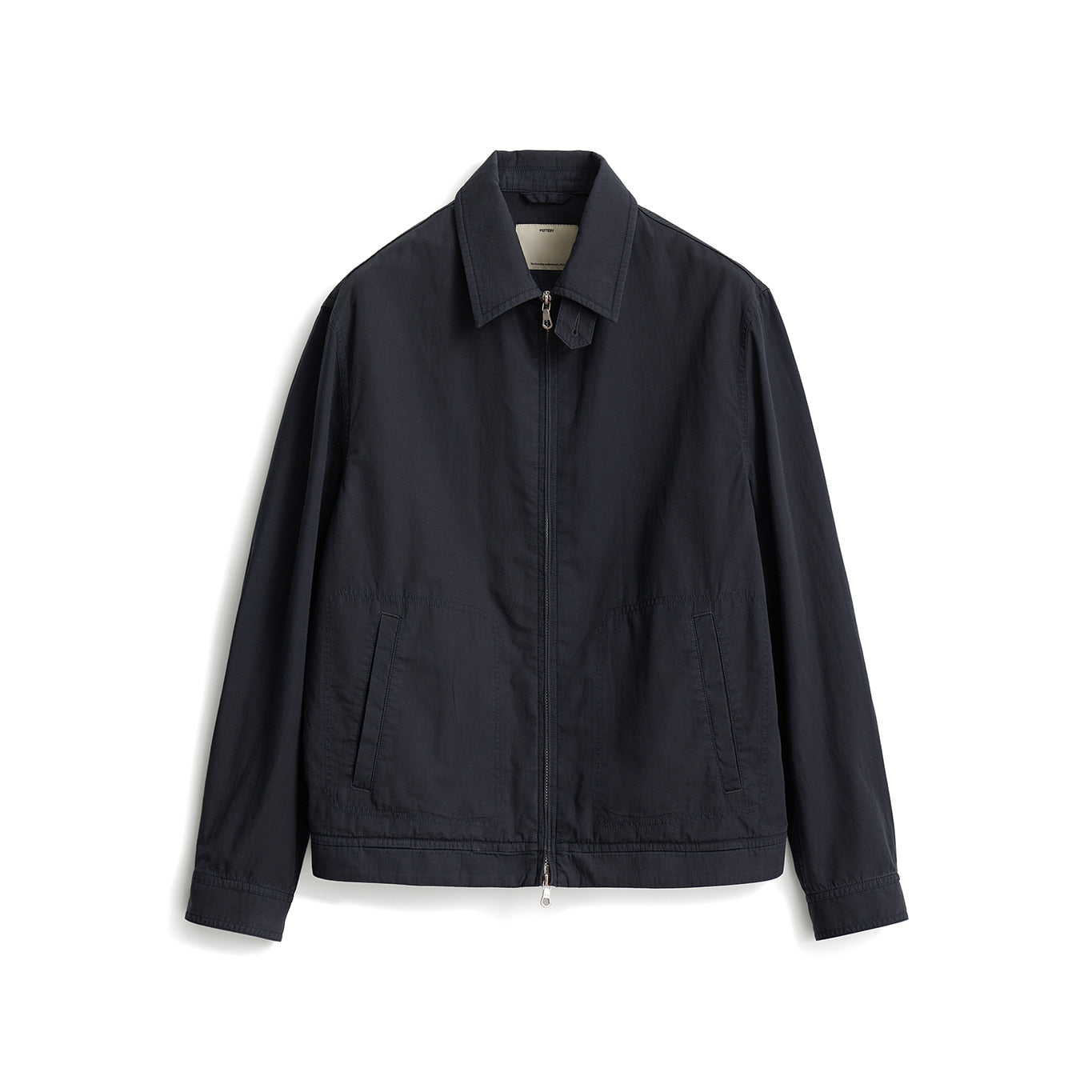 Pottery Cotton Linen Drizzler Jacket - Dark Navy | Garmentory