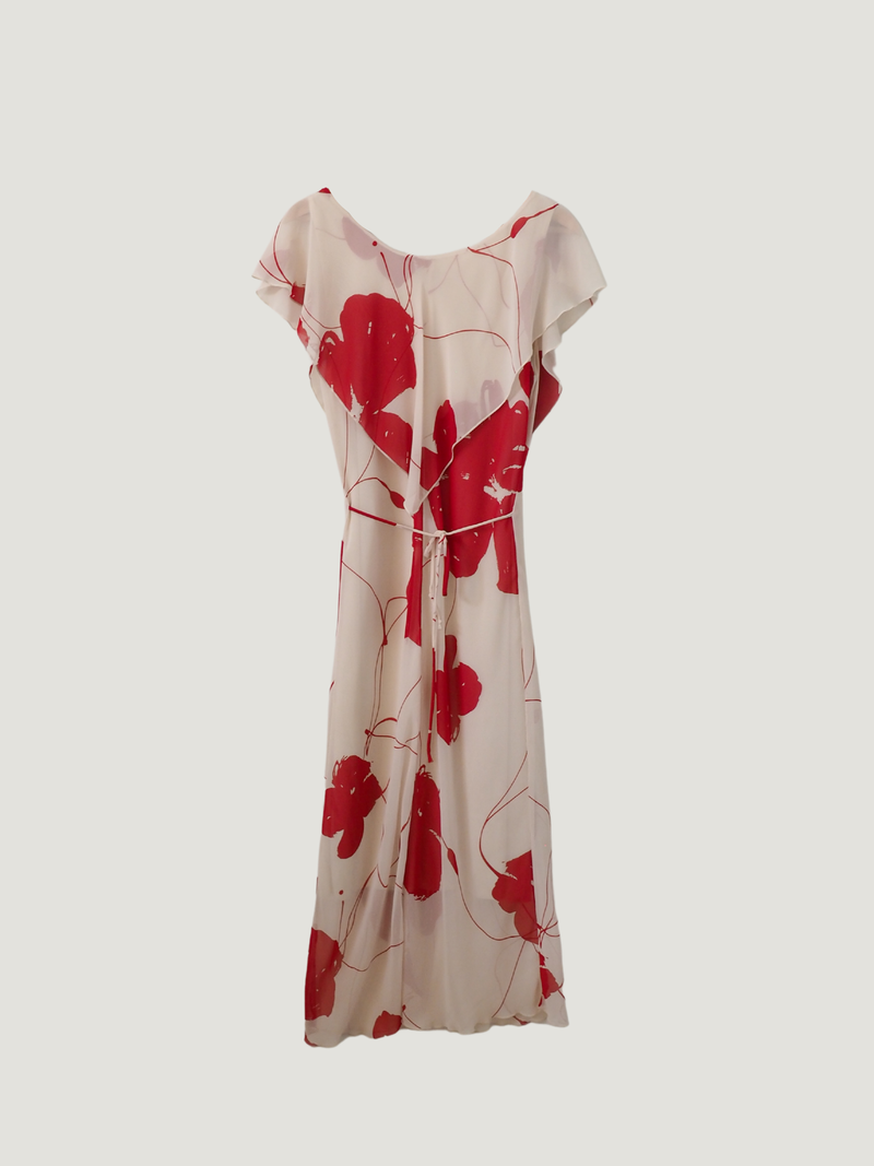 Gemini Floral Dress - Cream/Red