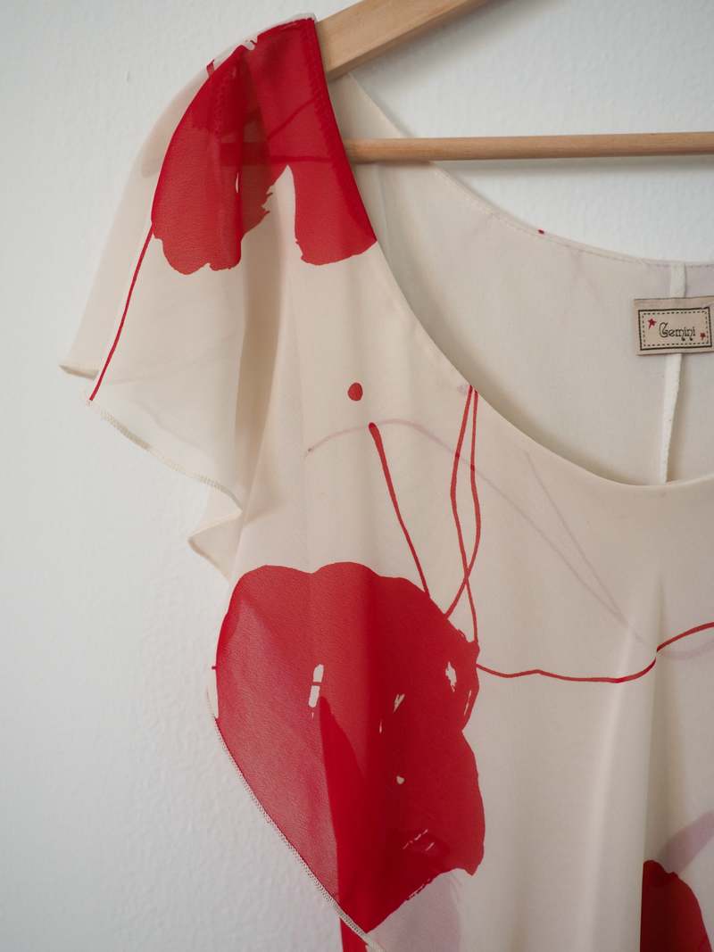 Gemini Floral Dress - Cream/Red