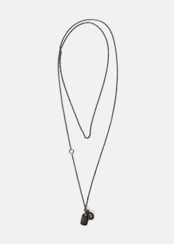 werkstatt:münchen Mini Two Tags Chain Necklace - Silver | Garmentory