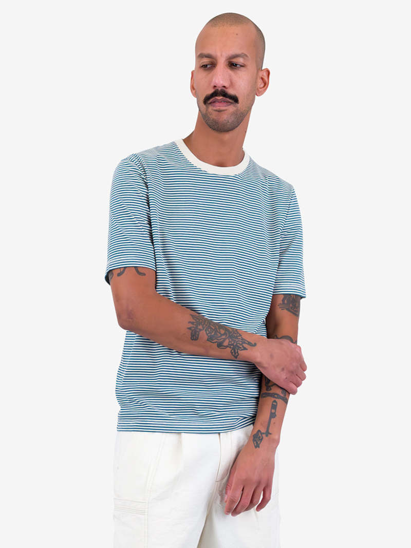 FOLK Classic Stripe Tee - Tropical Green FOLK Classic Stripe Tee - Tropical Green