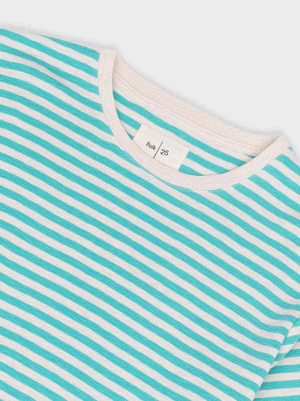 FOLK Classic Stripe Tee - Tropical Green FOLK Classic Stripe Tee - Tropical Green