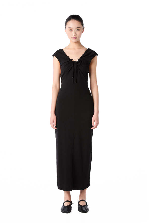 proenza schouler black dress Proenza Schouler Hallie Dress in Hammered Viscose - Black