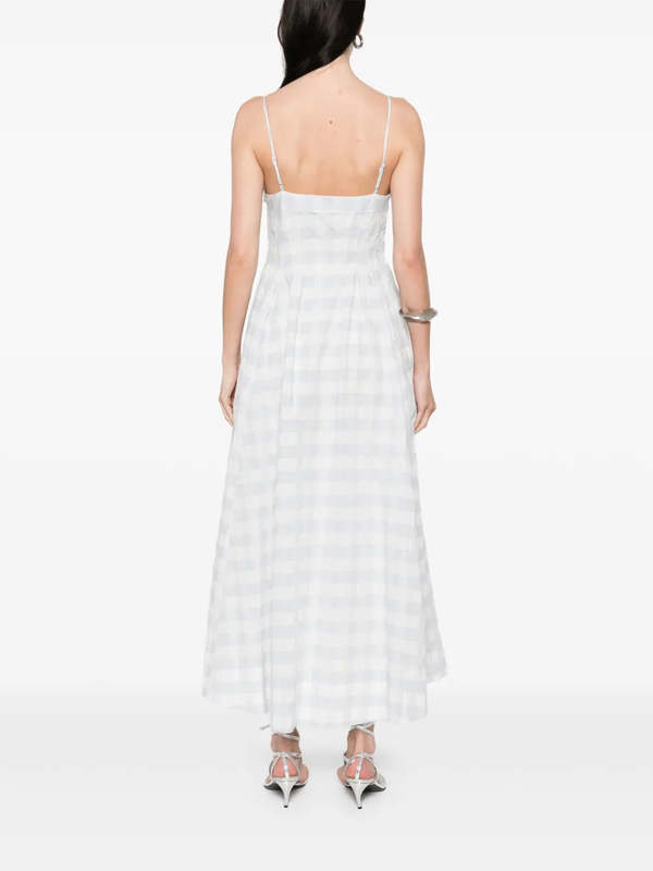 kittiya cotton midi dress Simkhai - Periwinkle Sky Multi Women's Bra-Free Smocked Drop-Waist coll_promo-aug-bmsm Jonathan simkhai kittiya sleeveless Its side zipper closure COLOR:PINK SUNSET
