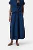 Closed Linen Mix Skirt - Dark Blue - Thumbnail 1