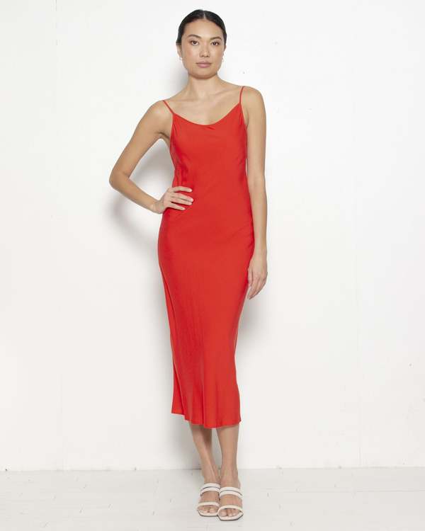 T.W.I.N. Bias Cut Slip Dress - Red | Garmentory