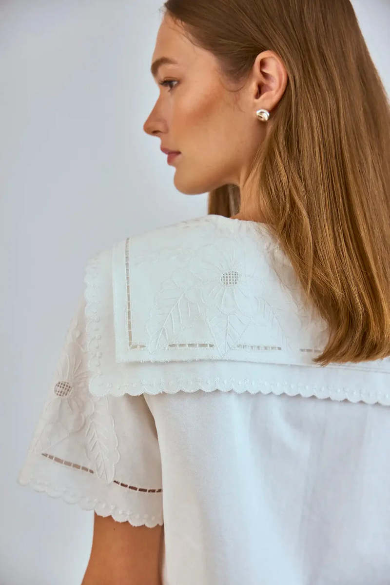 Hunter Bell Birdie Shirt - White Embroidery