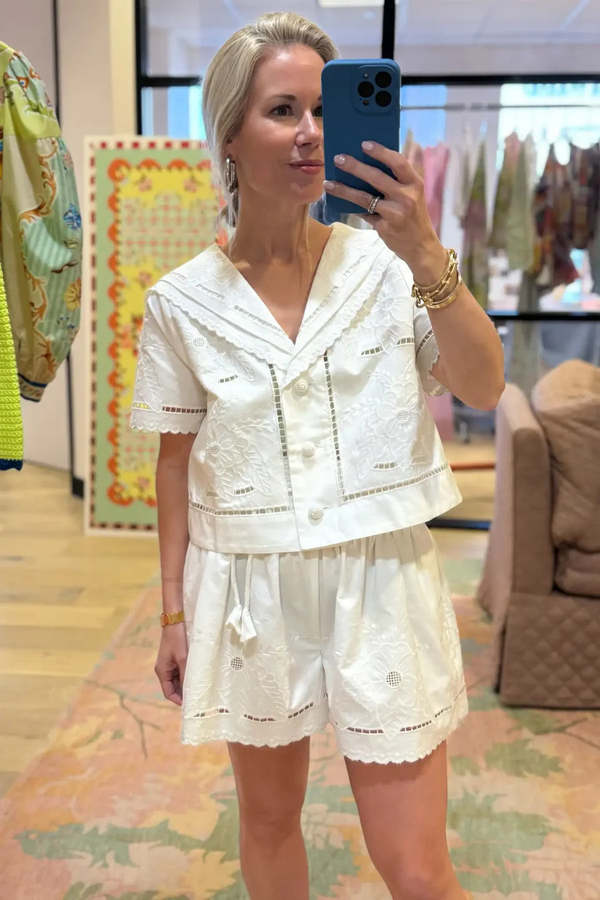 Hunter Bell Birdie Shirt - White Embroidery