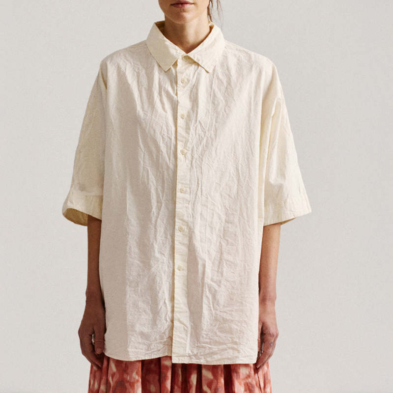 美品！CASEY CASEY WAGA SHORT SLEEVE SHIRT Namu Shop - Casey Casey Waga Short Sleeve Shirt L COT - Natural