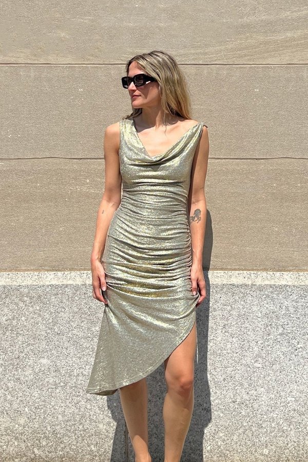 Significant Other Jemima Midi Dress - Gold | Garmentory