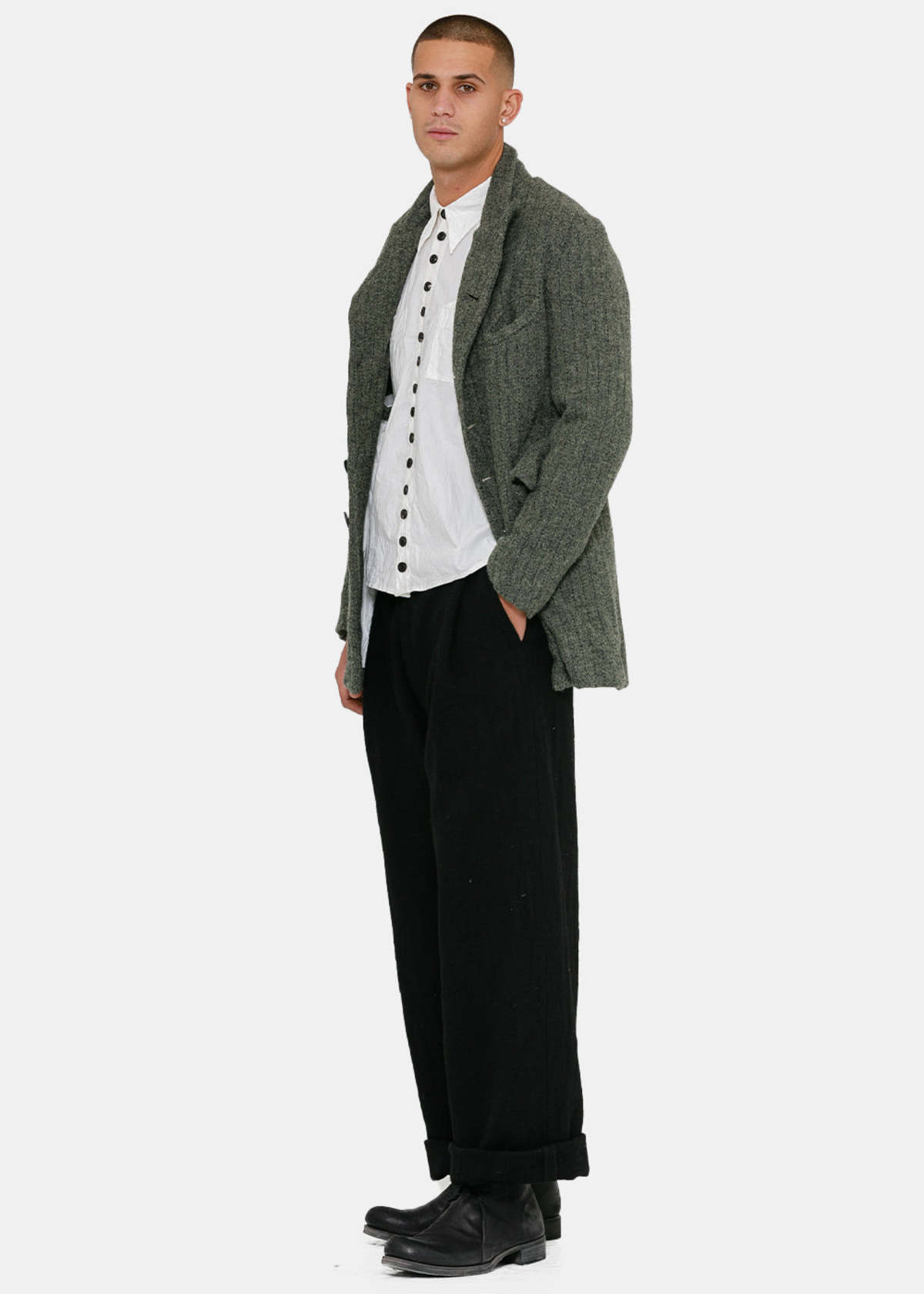 John Alexander Skelton CVIII Wool Coat - Grey/Black | Garmentory
