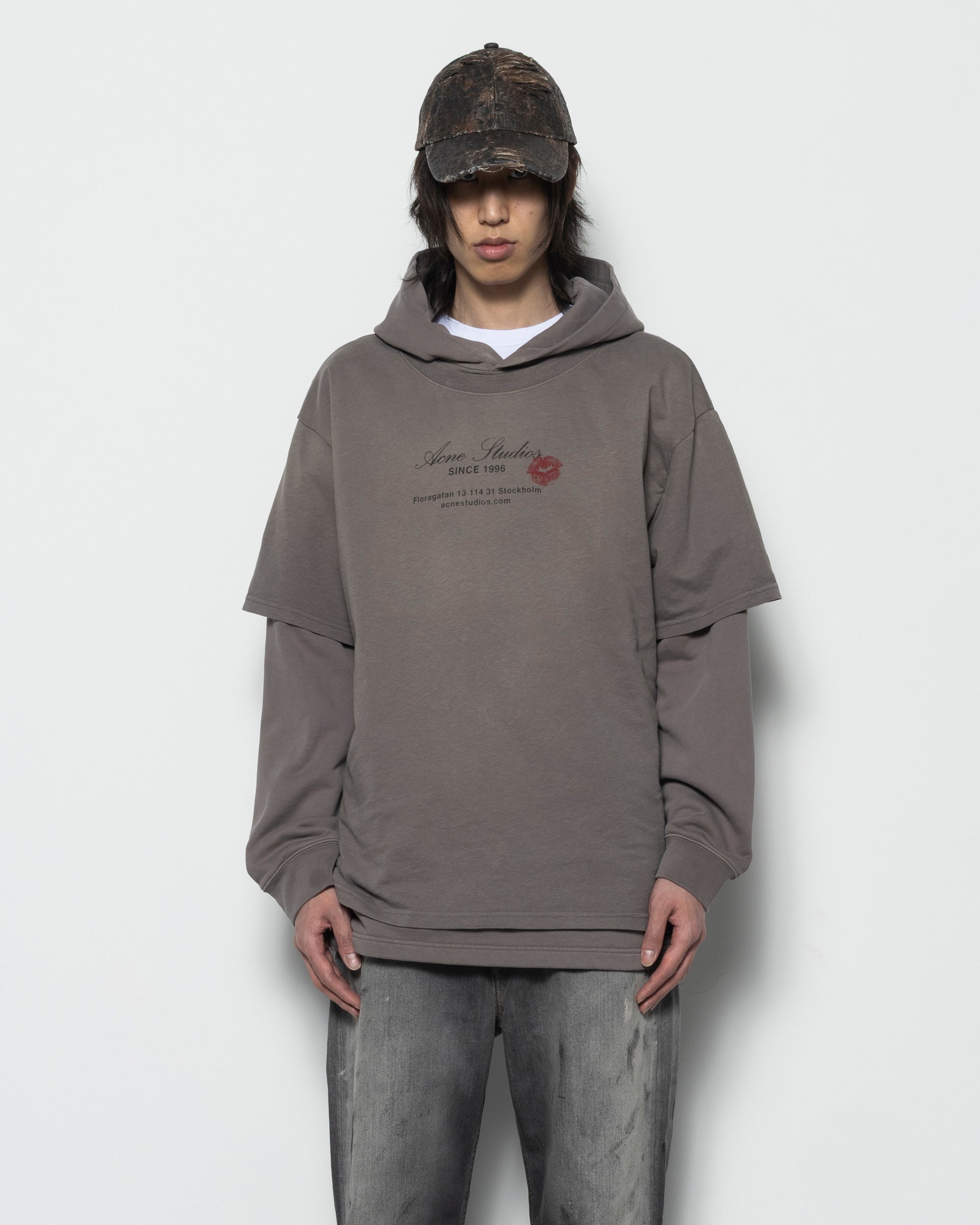 Acne Studios Double Layered Hoodie - Grey | Garmentory