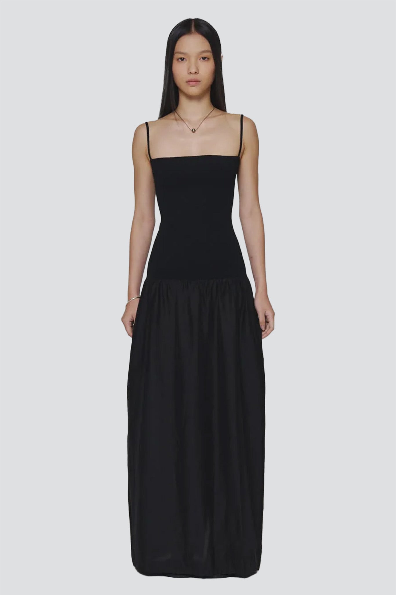 【AMOMENTO】24fw MOHAIR SHEER KNIT DRESS Sheer Long Dress in Grey