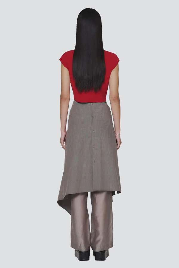 AMOMENTO Whole Garment Cap Sleeve Cardigan - Red | Garmentory
