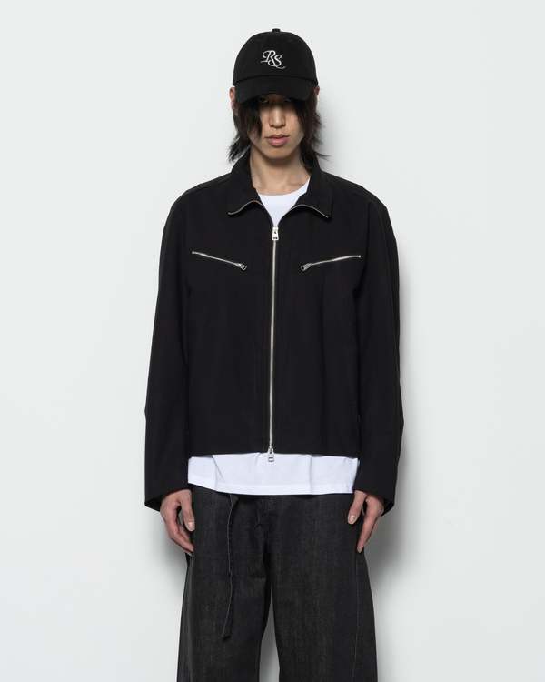 Simple Project Double Placket Jacket - Black | Garmentory