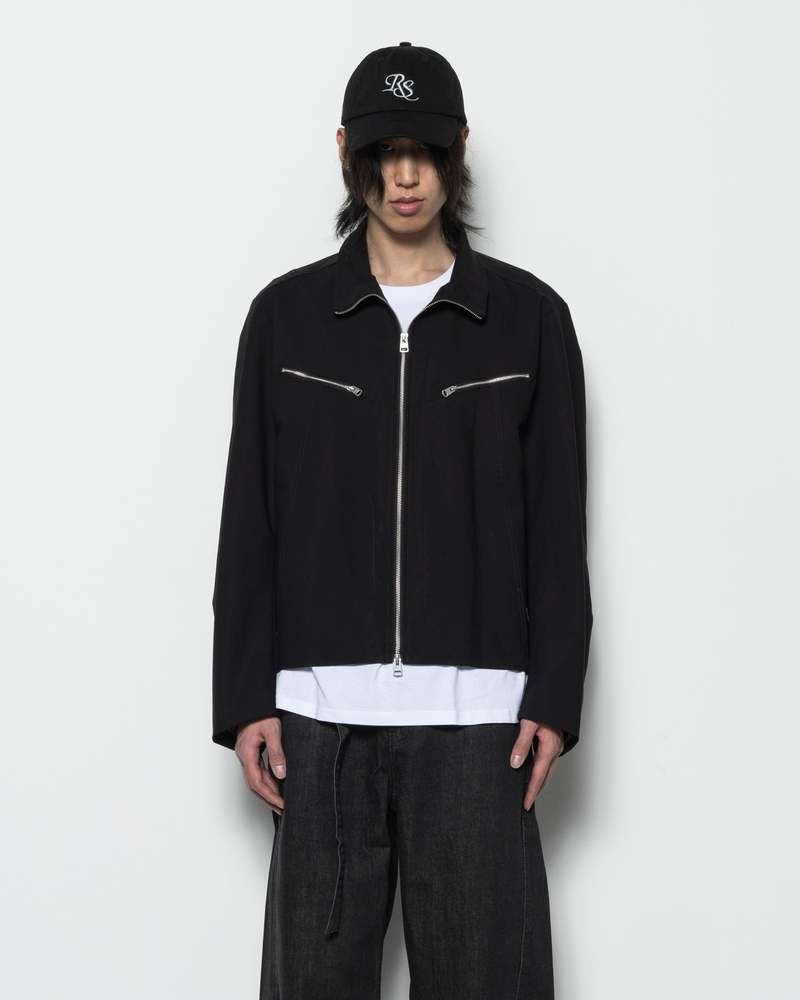 Simple Project Double Placket Jacket - Black | Garmentory