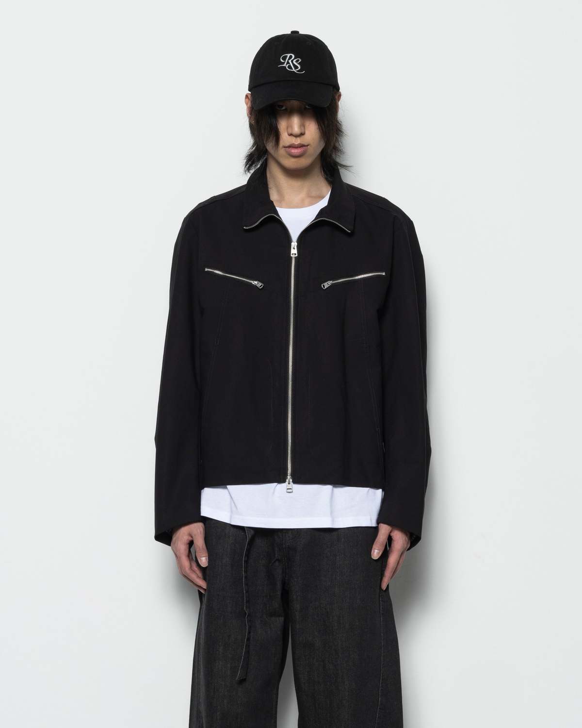 9　　　　Simple project Zip Jacket Simple Project Double Placket Jacket - Black | Garmentory