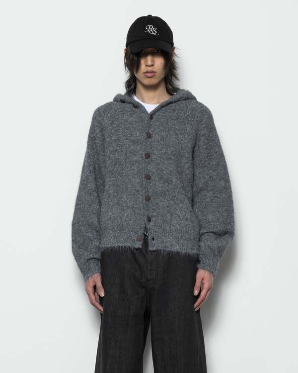 Simple Project Knitted Hoodie - Grey | Garmentory