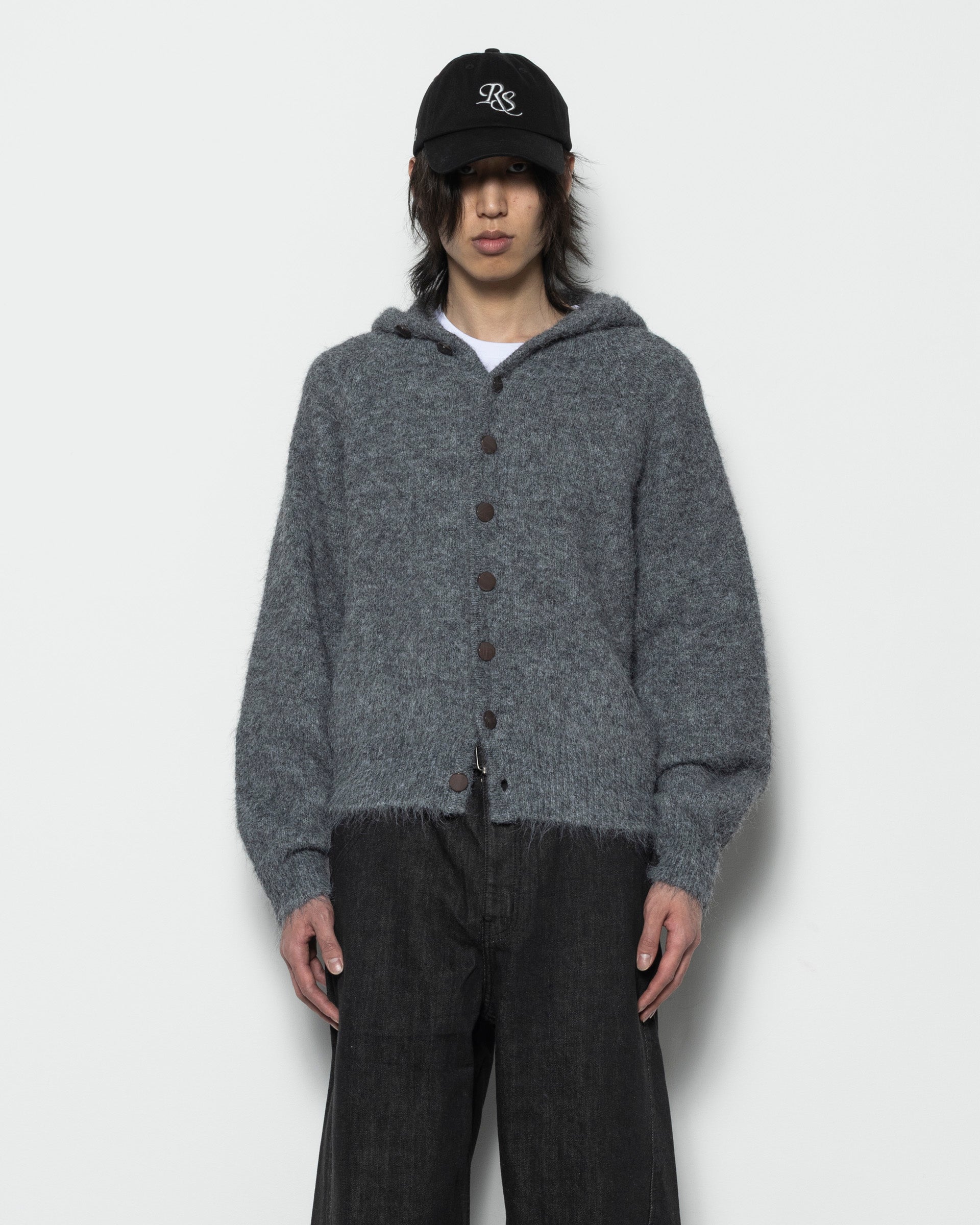 Simple Project Knitted Hoodie - Grey | Garmentory