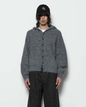 Simple Project Knitted Hoodie - Grey | Garmentory