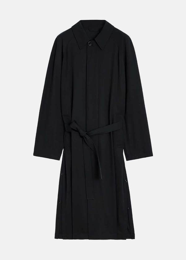 Lemaire Light Slitted Overcoat - Black | Garmentory