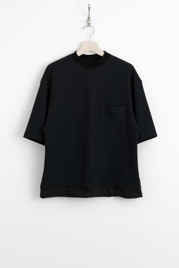 Meanswhile SOLOTEX Waffle SS Tee - Off Black | Garmentory
