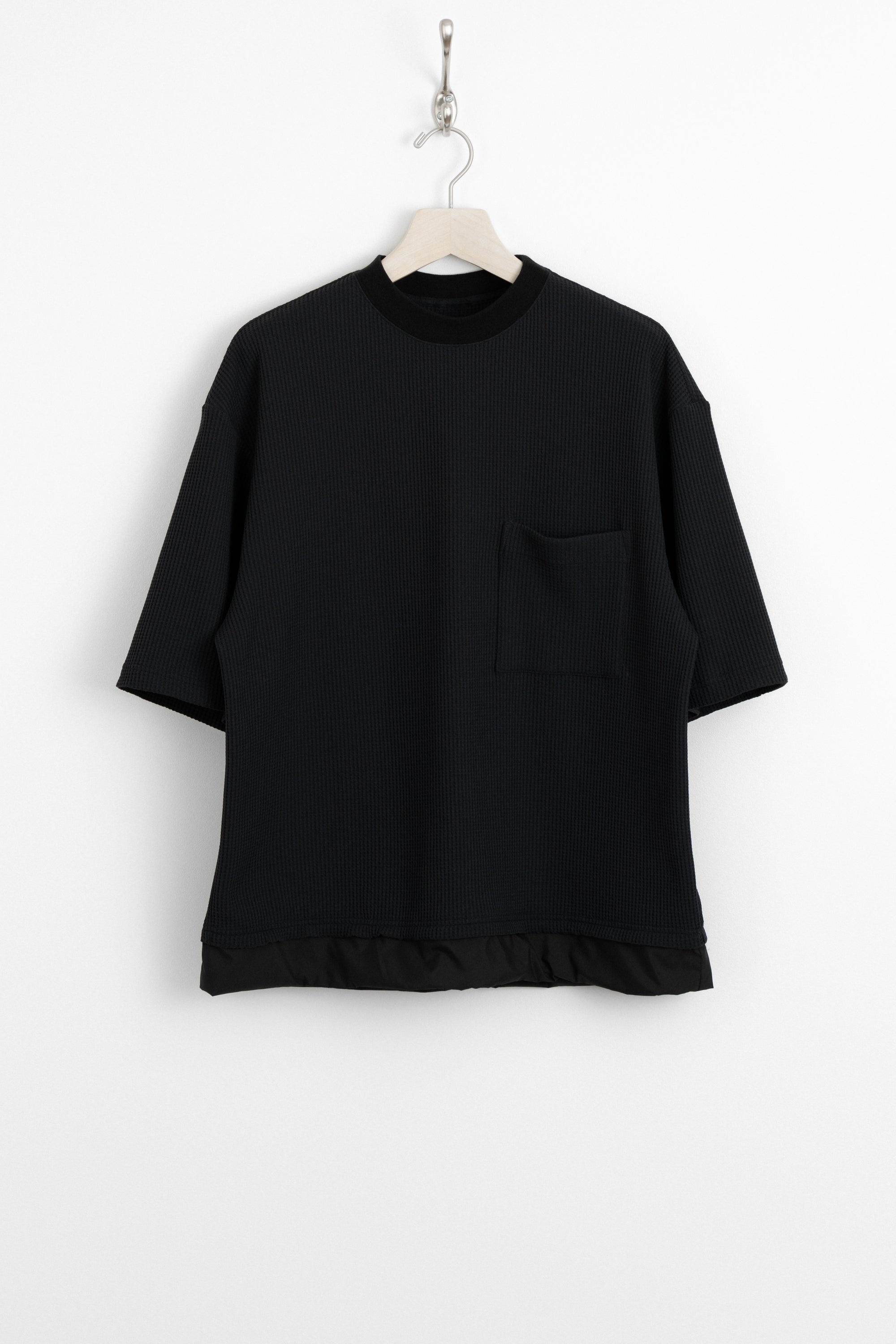 meanswhile SOLOTEX WAFFLE S/S Tシャツ 黒 Meanswhile SOLOTEX Waffle SS Tee - Off Black | Garmentory