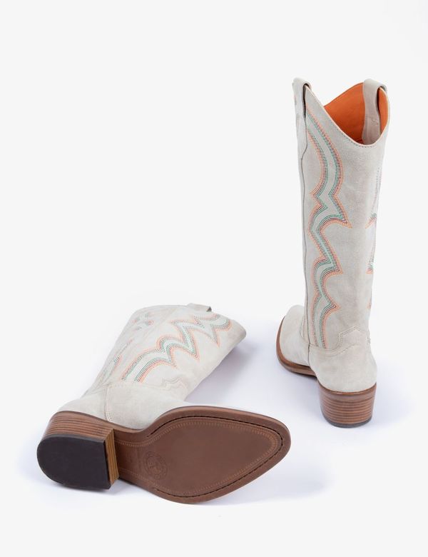 PENELOPE CHILVERS Sun Salutation Cowboy Boot - Chalk/Multi
