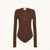 Wolford Merino Bodysuit - Brown Umber - Thumbnail 1