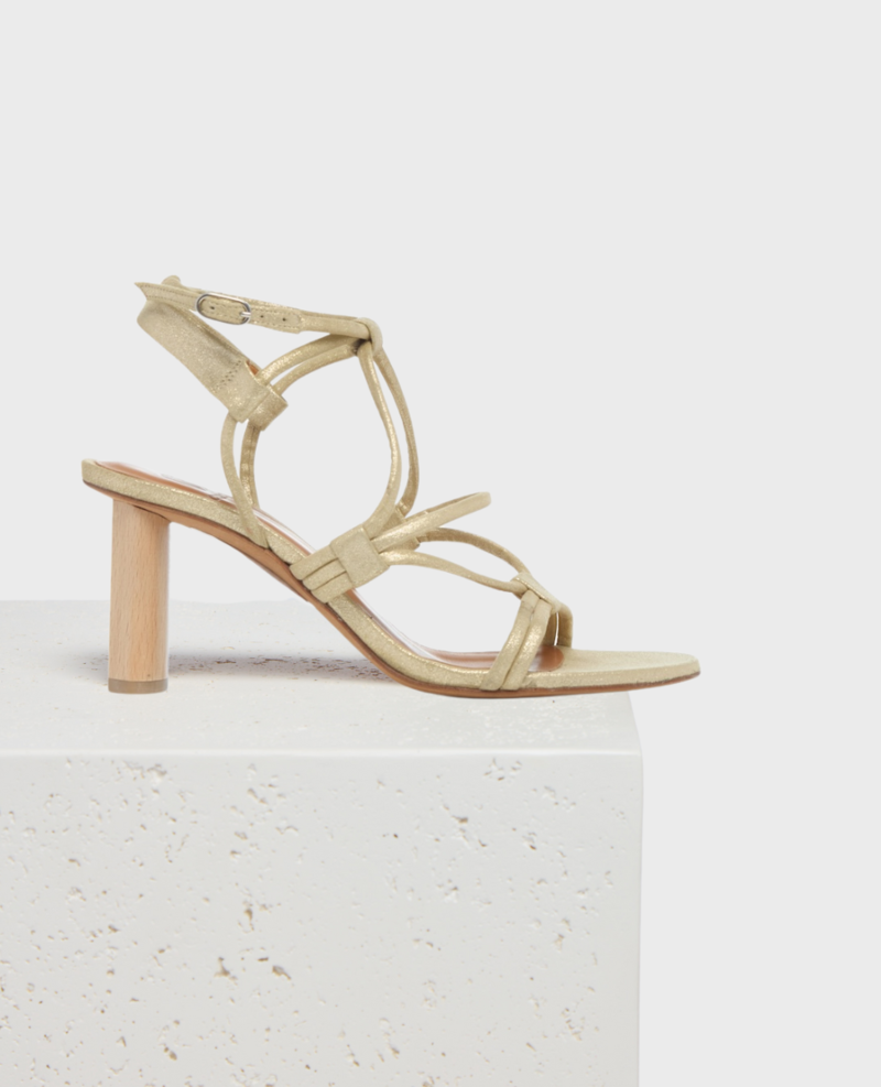 Coclico Glaze Heel Sandal - Champagne Shimmer Suede