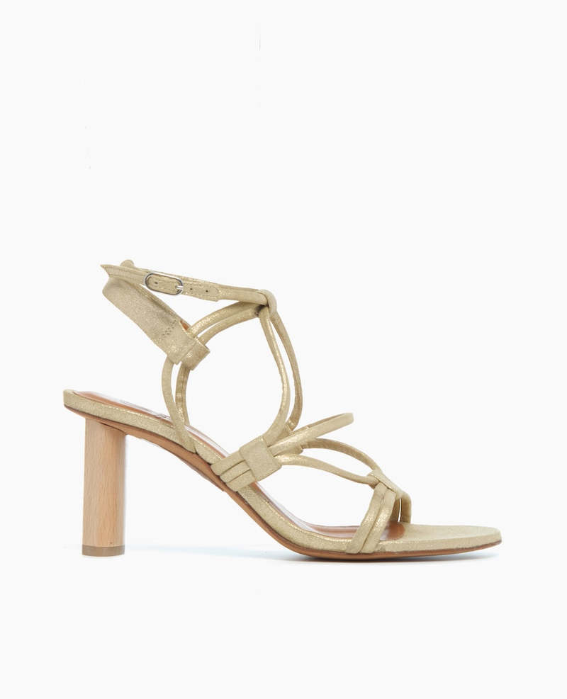 Coclico Glaze Heel Sandal - Champagne Shimmer Suede