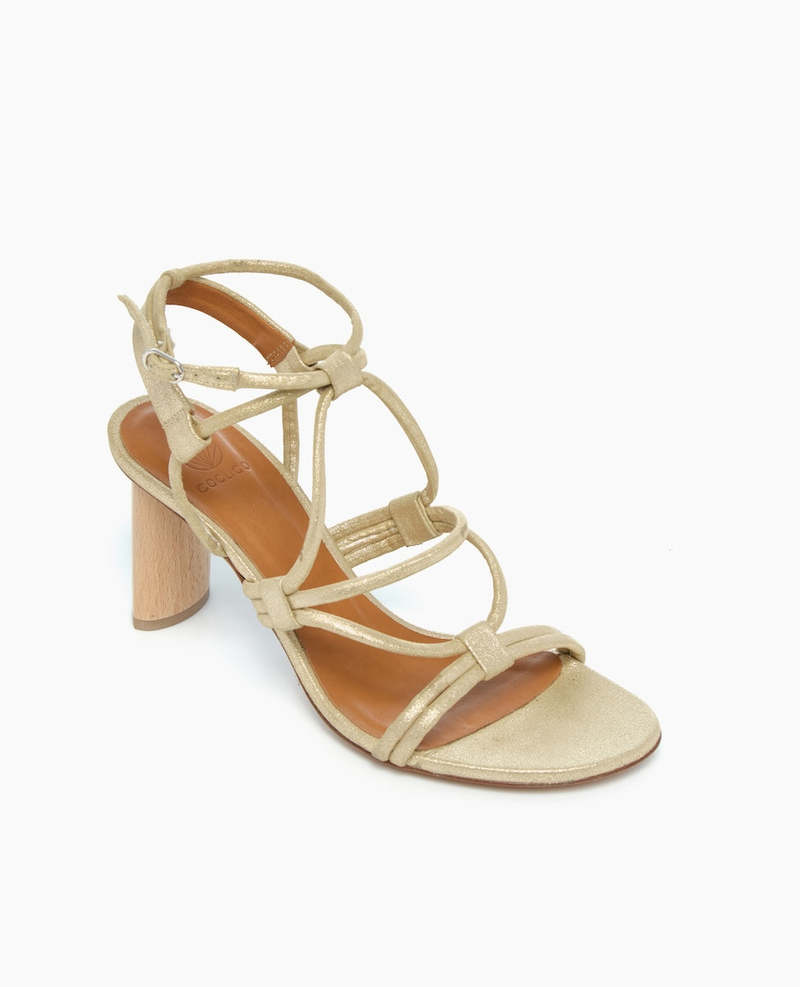 Coclico Glaze Heel Sandal - Champagne Shimmer Suede