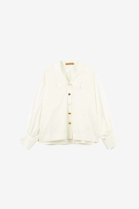 Rejina Pyo Amber Linen Shirt - Brick Red | Garmentory