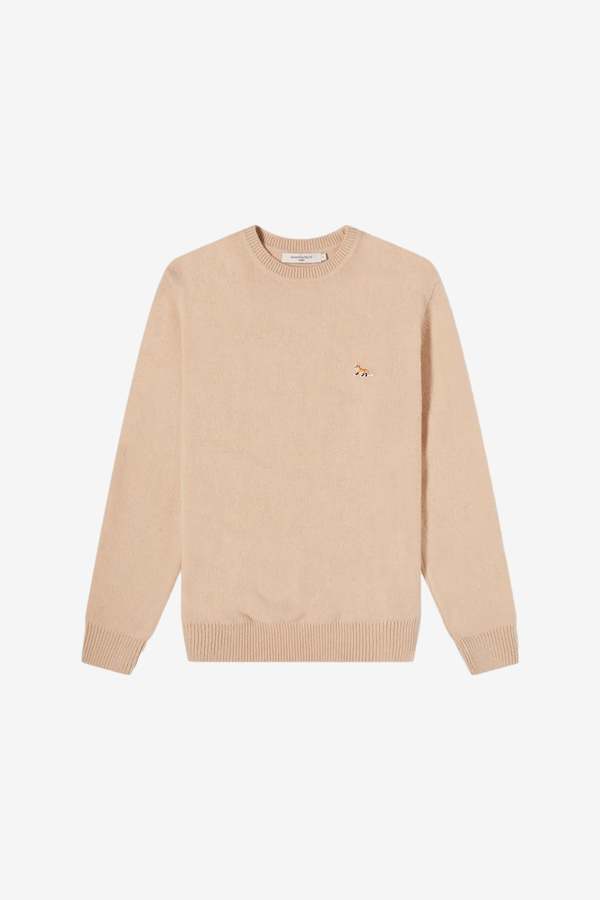 Maison Kitsun Baby Fox Patch Cosy Crew Sweater - Beige
