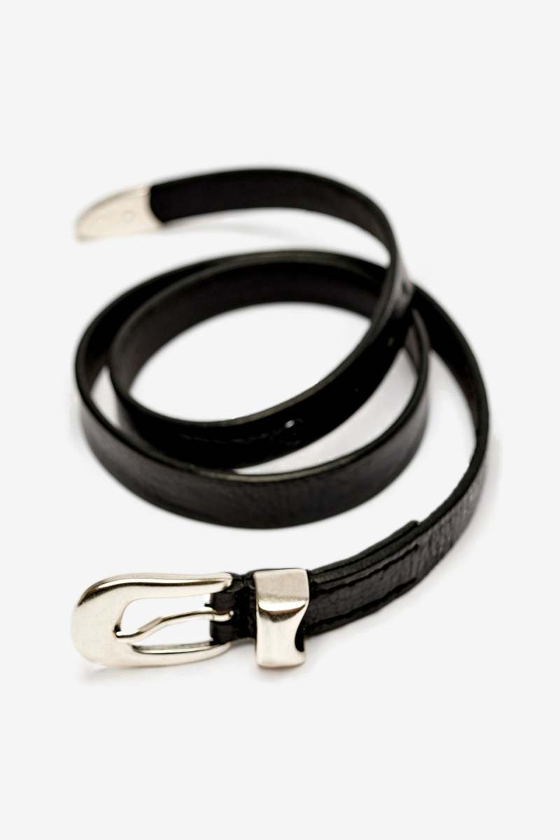 Our Legacy Leather Belt 2 cm - Black | Garmentory