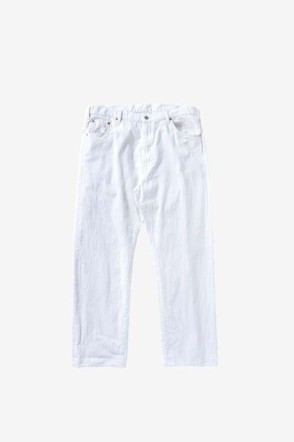 KAPTAIN SUNSHINE Buckleback 5PKT Denim Pants - White | Garmentory
