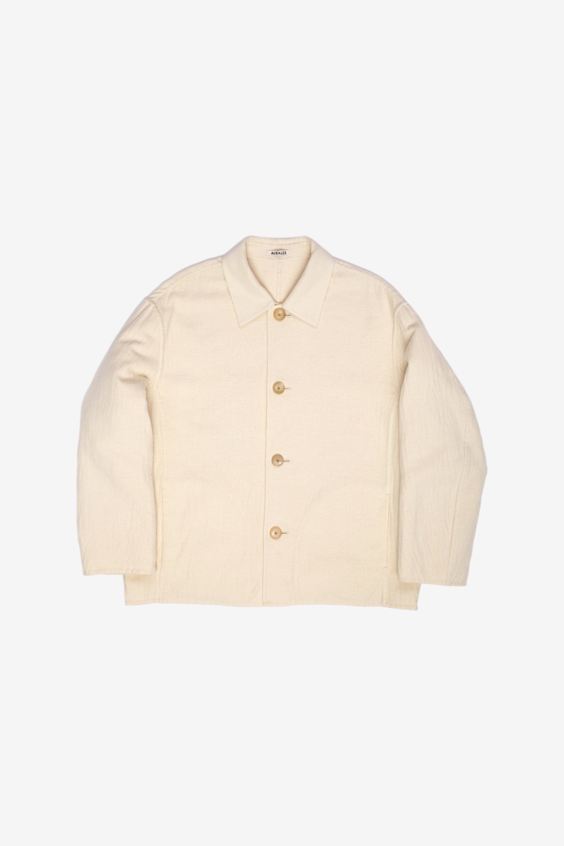 Auralee Cotton Mole Melton Blouson - Ivory White | Garmentory