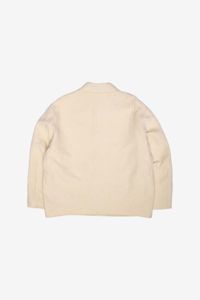 Auralee Cotton Mole Melton Blouson - Ivory White | Garmentory