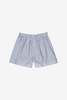Sunspel Cotton Poplin Boxer Short - White / Navy / Light Blue Pinstripe - Thumbnail 1
