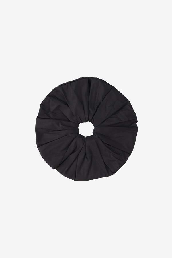 Hai Dupion Frill Scrunchie - Black