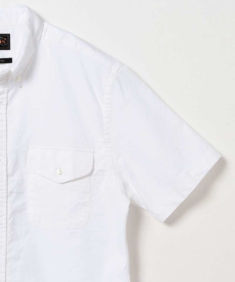 Beams Plus B.D. Short Sleeve Oxford Shirt - White