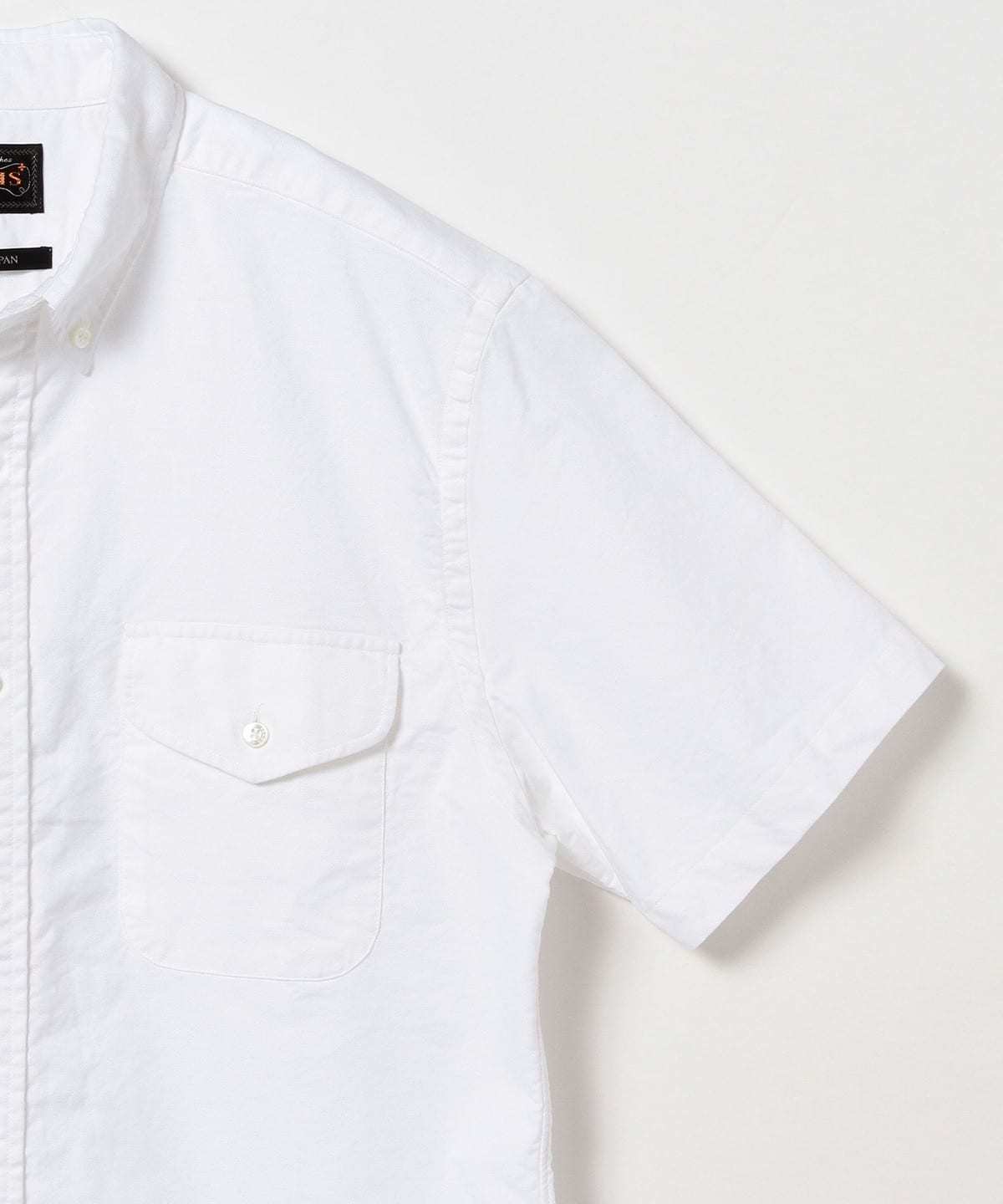 Beams Plus B.D. Short Sleeve Oxford Shirt - White - Image 3 of 5
